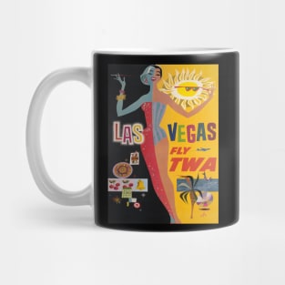 Las Vegas Vintage Travel Poster Fly TWA Mug